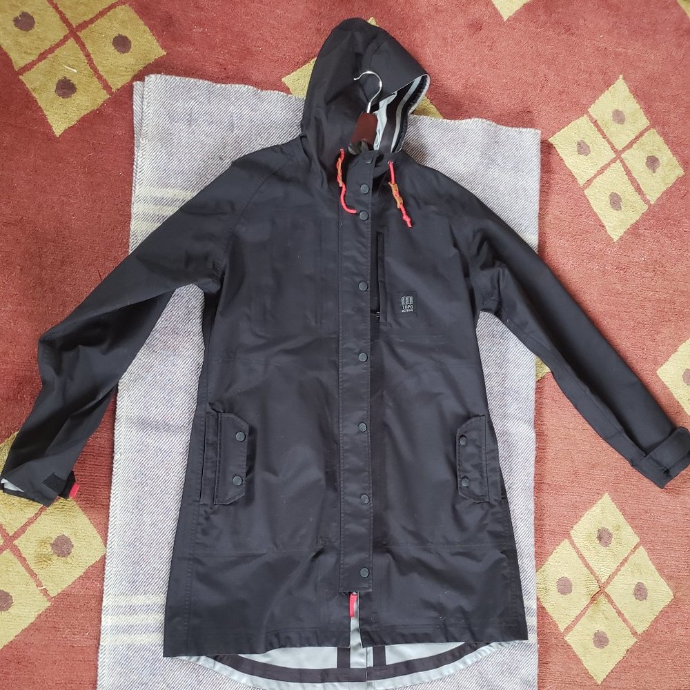 Topo Designs 3L Tech Trench Coat women's black large